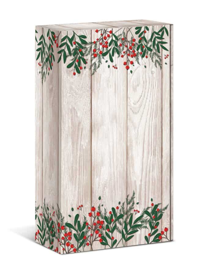 Emballages cadeaux, branche de baies, 2 bouteilles